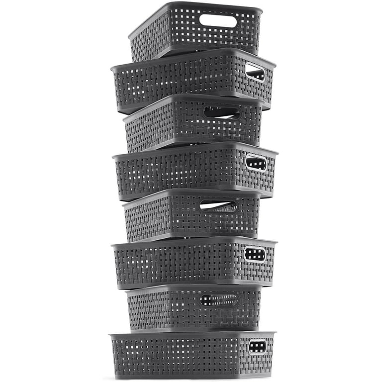 Homgreen [ 8 Pack ] Plastic Storage Baskets - Small Pantry