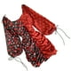 thumbnail image 4 of Vestido plisado Estampado floral Vestido sexy con manga de linterna en bloque de color con cuello en V, Rojo Methold AP001392-01B, 4 of 7