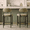 Armless Chair Green, variant on Modern Chenille Counter Height Bar Stools Set of 2, Upholstered Bar Chairs with Gold Armrests, 26"H Cushioned Metal Frame Kitchen Island Chairs, Green
