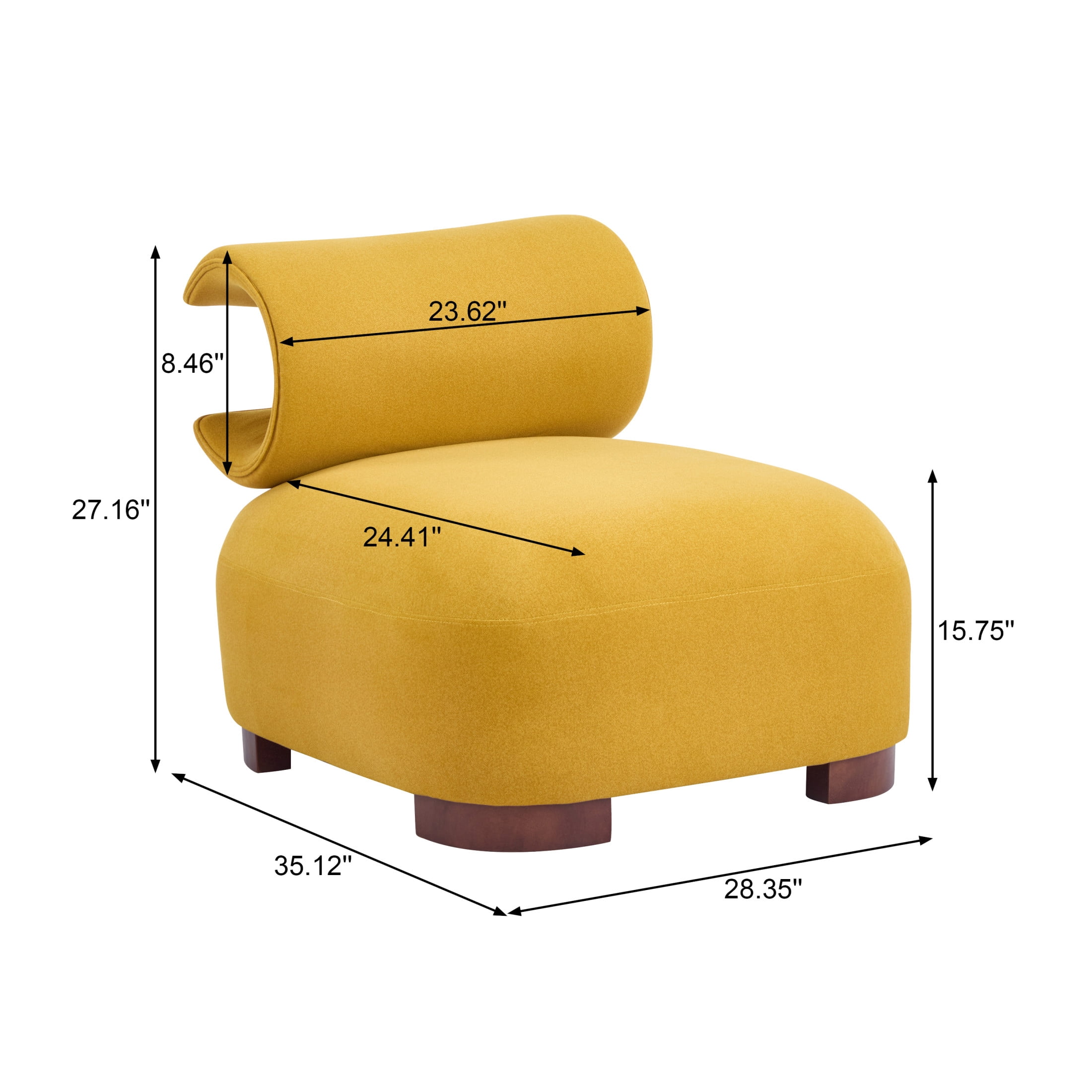 Christopher Knight Home 28" Modern Upholstered Accent Chair for Living Room, Pet-Friendly, Yellow