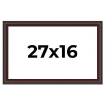 27x16 Frame Brown Round Mahogany Solid Wood Picture Frame | 1.625 Inch Moulding Width | with UV
