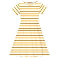 thumbnail image 7 of Teens Girls Dresses Summer 4-14Y Juniors Teens Trendy Short Sleeve Crewneck Stripe Printed Pleated Pullover Beach A-Line Midi Dress, 7 of 7