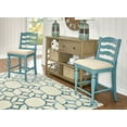 thumbnail image 4 of Linon Marino Full Back Wood Counter Stool, 24" Seat Height, Blue with Rub Through Finish, 4 of 7