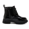 thumbnail image 3 of kkdom Boys Girls Kid Combat Boots Unisex Glossy Black Size 7.5 Toddler, 3 of 7