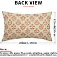 thumbnail image 3 of Orange Floral Pillow Covers 12x20 Inch Set of 2, Block Print Lumbar Flower Cream Decorative Throw Pillowcases Outdoor Farmhouse Rectangle Cushion Covers Spring Summer Sofa Couch Bed Decor, 3 of 6