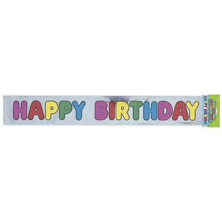Happy Birthday Foil Banner (12 Ft)(1 per Pack) - Walmart.com