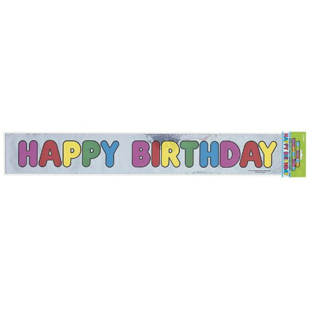 Happy Birthday Foil Banner (12 Ft)(1 per Pack) - Walmart.com - Walmart.com
