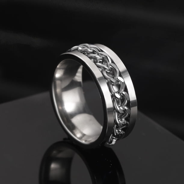 Nuevo anillo de pareja giratorio de acero inoxidable genial, cadena giratoria de alta calidad, anillos giratorios para mujer, hombre, joyería Punk, regalo de fiesta Tan Jianjun unisex