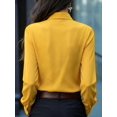 thumbnail image 3 of Blusa Elegante De Manga Larga Con Lazo Negro Y Volantes En Jengibre 1, 3 of 29