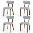 thumbnail image 1 of Costway Upholstered Dining Chairs Set of 4 with Solid Rubber Wood Frame, Curved Backrest Grey, 1 of 8