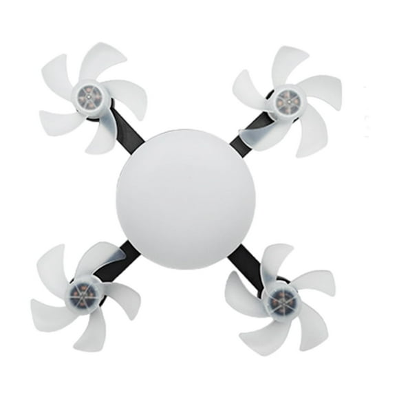 Yuarrent Ventilador de techo con luz y control remoto, resistente y duradero, con rosca estándar E27 y luz. Electrodomésticos negro 4 cabezas