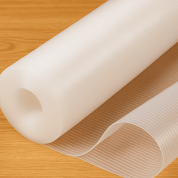 Shelf Liner 23.6 Inches Wide, Kitchen Cabinet Liner, Drawers Liner Non-Slip, Thickened Non Adhesive Clear Liner 23.6 Inches x 20 FT, Washable Oil-Proof for Shelves, Refrigerator, Storage, Desks