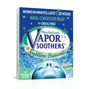 Vapor Soothers Mentholated Nasal Dilator Clips- Nighttime Chamomile Scent -14ct.- Instant Nighttime Nasal Congestion-Sleep Aid