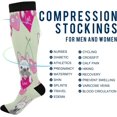 thumbnail image 4 of GZHJMY 1 Pair Lovely Love Heart Compression Socks for Women Men, Knee High Stockings for Athletic Sports,Running,Travel, 4 of 7