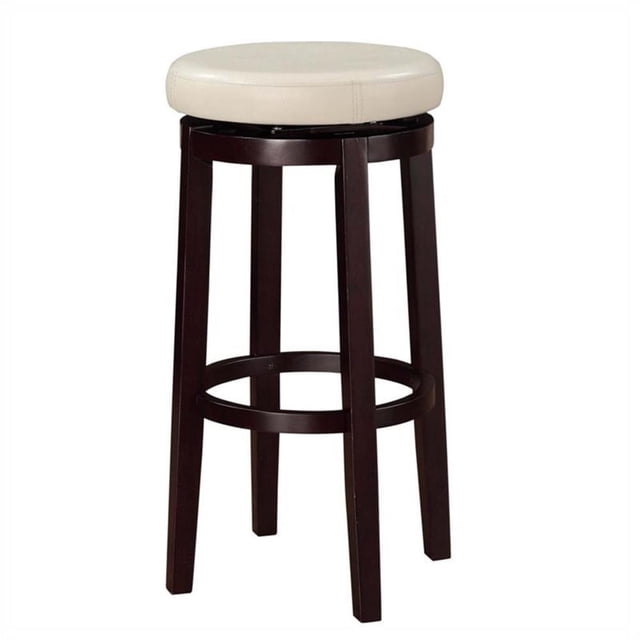 Riverbay Furniture 29" Transitional Wood Swivel Bar Stool in White