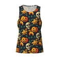 thumbnail image 4 of Xecao Halloween Skull Men's Tank Top Workout Quick Dry Sleeveless Gym Jogging Muscle Shirts Summer Swim Beach Tops, 4 of 9