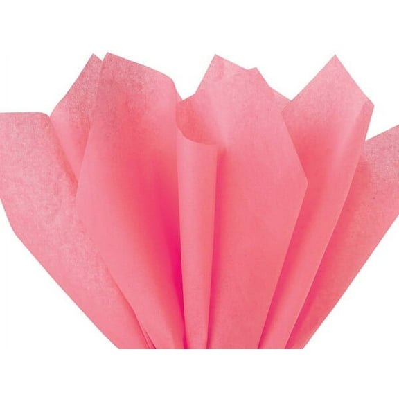 Pack Of 24, Solid Coral Tissue Paper 20 X 30" Sheet Pack Made From 100% Post Industrial Recycled Fibers Made In USA