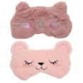 thumbnail image 1 of Miangastore 2pcs Plush Eye Masks Eye Protective Patches Cartoon Shading Blindfolds, 1 of 9