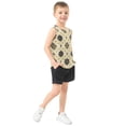 thumbnail image 4 of Repeating Black Flowers Gold Pattern Vest Undershirt Tank Top Sleeveless Quick Dry 4T, 4 of 7