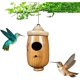 thumbnail image 2 of Casa para colibríes, nueva casa de madera para colibríes para reyezuelo, golondrina, gorrión, colibrí, pinzón, casa para pájaros para jardín, decoración del hogar al aire libre Rojo Verde, 2 of 5