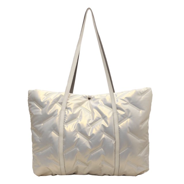 Bolso Hobo Plumón para Mujer Bolso Bandolera Gran Capacidad Bolso Compras (blanco)