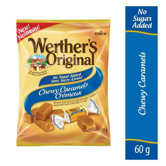 Werther’s Original No Sugar Added Chewy Caramel Candy, 60g