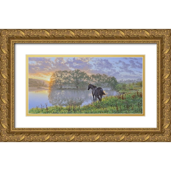 Adamov, Alexey 14x9 Gold Ornate Wood Framed with Double Matting Museum Art Print Titled - Sunrise