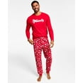 thumbnail image 3 of Matching Mens Merry Snowflake Mix It Family Pajama Set Candy Red S, 3 of 4