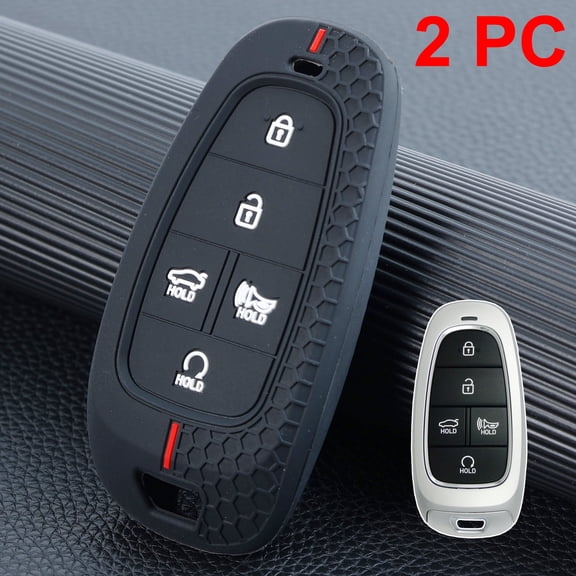 DON'T TOUCH MY KEY 2X Silicone 5 Button Car Key Cover Case Shell Holder for Hyundai Sonata Palisade