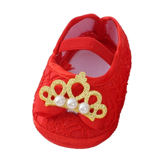 EnJoCho Cute Walking Shoes for Toddler Girls Baby Shoes Fashion Soft Sole Toddler Shoes Pearl Dress Flower Princess Shoes Baby Girl Shoes 0-6 6-12 Months
