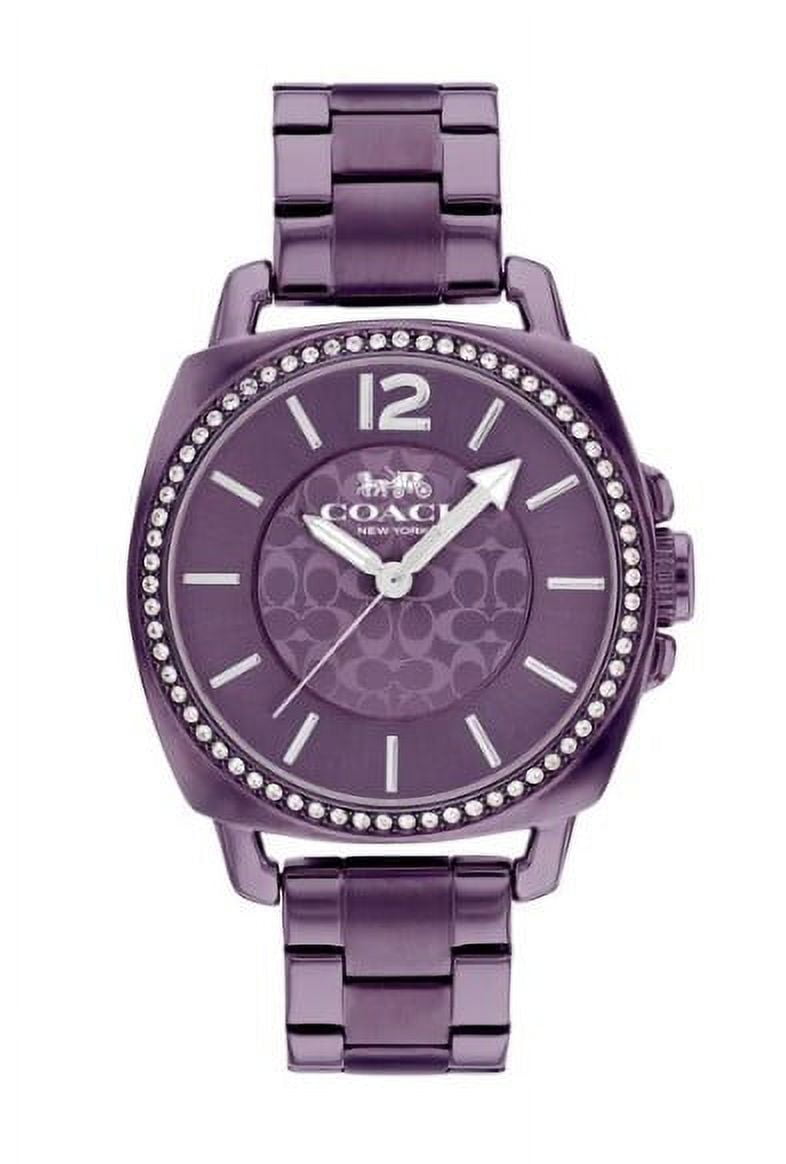 Coach Greyson 36mm Ceramic Silver Glitter Dial Quartz Ladies Watch