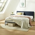 thumbnail image 4 of Mellow Maggie Metal Platform Bed with Upholstered Cushion Headboard, Navy, King, 4 of 9