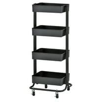 4-Tier Metal Rolling Utility Storage Cart, Multipurpose Organization
