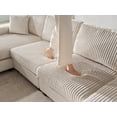 thumbnail image 6 of Modern Convertible Sofa Sleeper Couch, Corduroy Upholstered Double Chaise Lounge With Arm Storage Cabinet For Living Room Apartment Office, 6 of 14