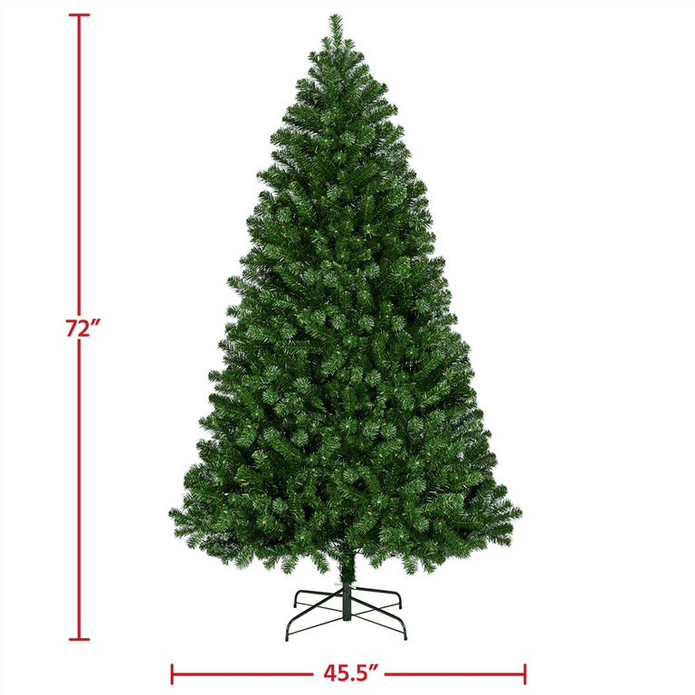 Alden Design 6 Ft Pre-lit Christmas Tree with Warm Lights, Green