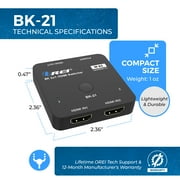 OREI 2 in 1 out 8K HDMI Switch with Audio Extraction, EDID management, HDR10& Dolby Vision (BK-21)