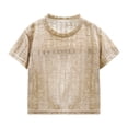 thumbnail image 5 of Zpanxa Kids Shirts Smocked Crew Neck Short Sleeve Solid Color Lightweight Breathable Summer Casual Tee, 5 of 7