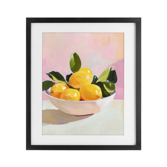 Stupell Industries Bowl of Lemons in Sunlight Black Framed Print Under Glass, design by The Prints Vibe