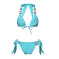 thumbnail image 6 of Babysbule Swimsuits for Women Clearance Women Fashion Bikini With Chest Pad Without Steel Support Sexy Strap Split Swimsuit Beach Three-piece Suit, 6 of 6