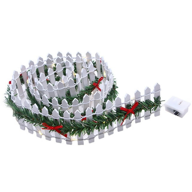 Matsuzay Paneles mágicos navideños en miniatura, luces navideñas para jardín de hadas, luces navideñas hechas a mano para vallas de Kits de decoración para fiestas blanco