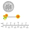 thumbnail image 3 of Body Candy 14G Womens Piercing 316L Steel 2Pc Happy Yellow Sunflower Trio Nipple Ring Set 9/16, 3 of 8