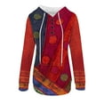 thumbnail image 4 of Women Hoodies Clearance V-Neck Pullover Hoodies Tie-Dye Sweatshirts Drawstring Long Sleeve Tops, 4 of 6