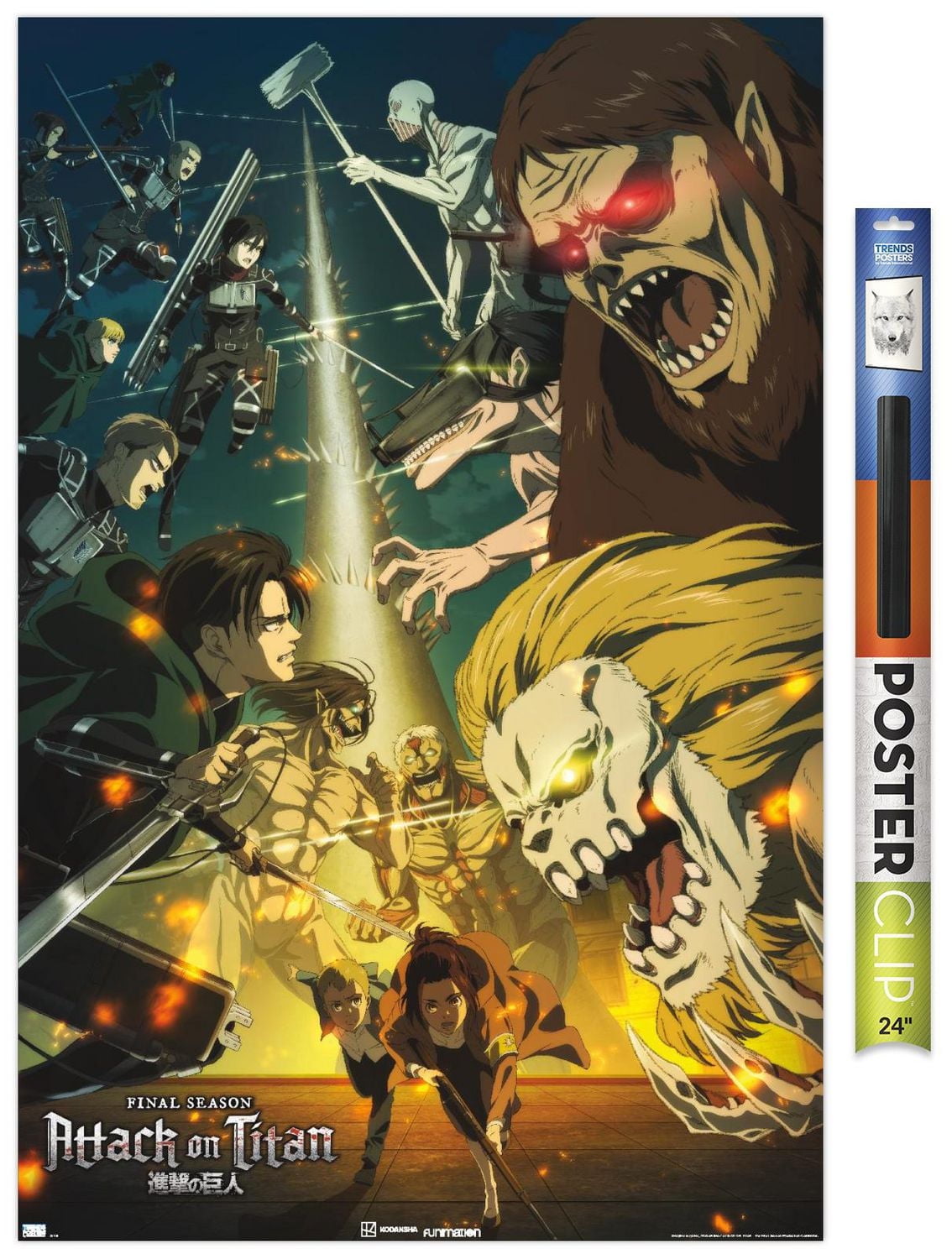 Attack on Titan: Season 4 - Key Visual 3 Wall Poster with Magnetic Frame