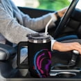 thumbnail image 6 of 40 oz Insulated Tumbler with Handle, Leak-Proof Straw Lid, Stainless Steel Travel Mug for Car & Road Trips - Glitch Heart RGB, 6 of 6