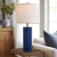 thumbnail image 4 of Oneach 24.75" Ceramic Modern Table Lamps Set of 2 for Living Room Bedroom, Blue Nightstand Bedside Lamps for Home, 4 of 9