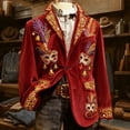 thumbnail image 4 of IWRICH Mardi Gras Corduroy Jacket for Men Holiday Blazer Outfits Plus Size Suit Sequin Printed Accessories Suits Cardigan Apparel 17-Red L, 4 of 4