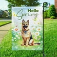 thumbnail image 3 of German Shepherd Hello Spring Time Flower Floral Nature Garden Flag 12x18in Double Sided Alsatian Dog Lover Gifts Outdoor Decor - 02031, 3 of 5