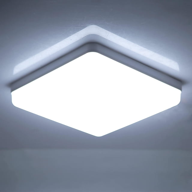 SILAMPDI Lámpara de Techo Cuadrada Blanca 30cm, 48W 6500K Para Interior de Casas - LED Para Cocina, Sala, Baño