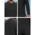 thumbnail image 7 of DARING DIVA Men's 2-Piece Linen Long Sleeve Beach Sets Shirt and Pants M Black, 7 of 7
