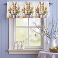 thumbnail image 4 of Valance Curtains for Kitchen Windows Cartoon Easter Egg Bunny on White Rod Pocket Valance Spring Leaves Flower Short Window Curtain Topper for Bedroom Living Room Bathroom 54x18in,1&nbsp;Panel, 4 of 9